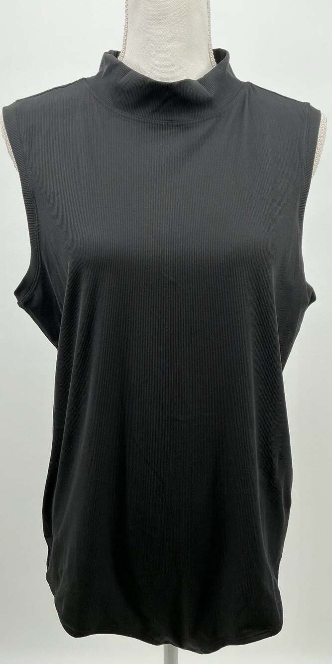 SPANX Black Sleeveless Mock Neck Bodysuit Women's 2X Stretch Top Chic NWOT